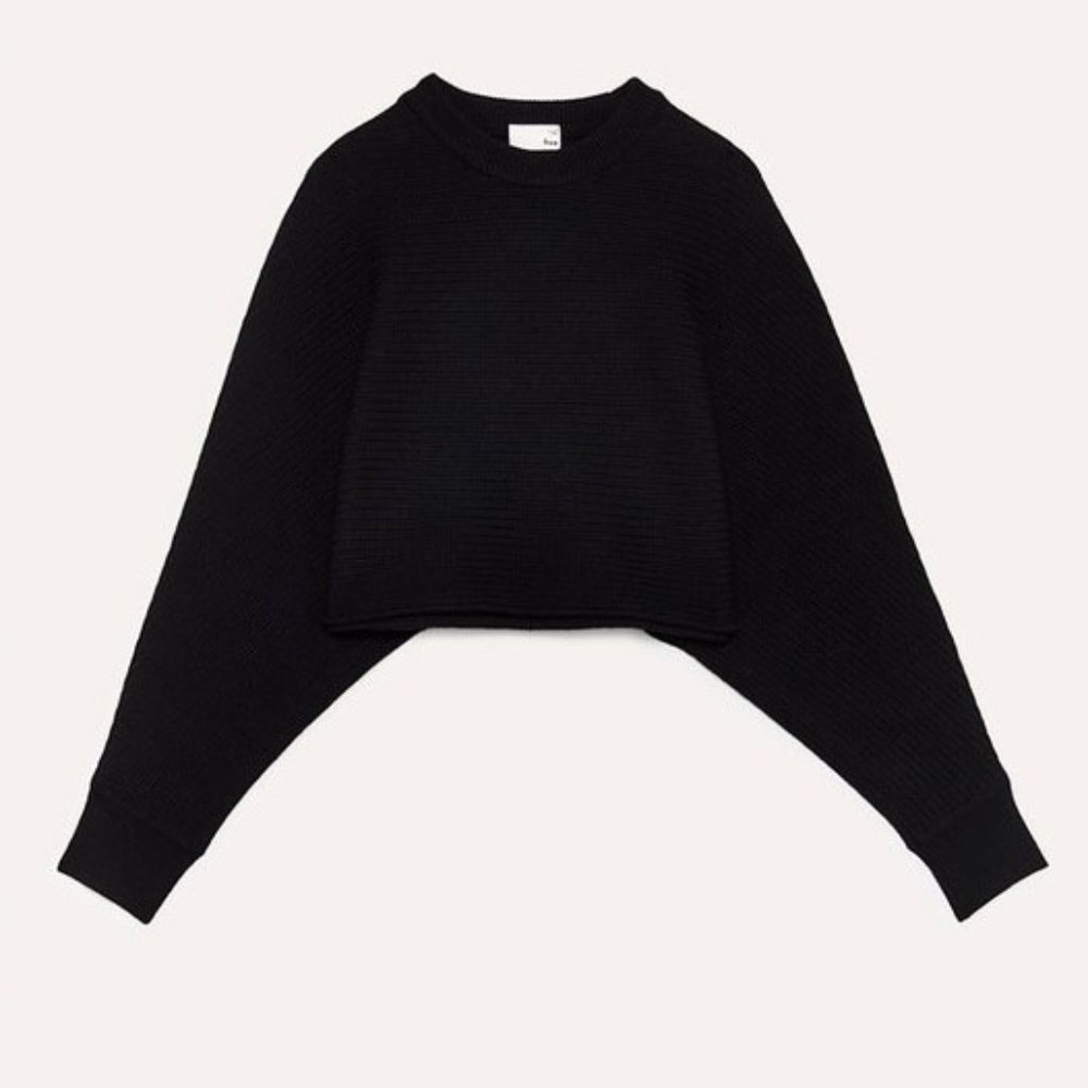 Wilfred Free Aritzia Lolan Cropped Sweater Black